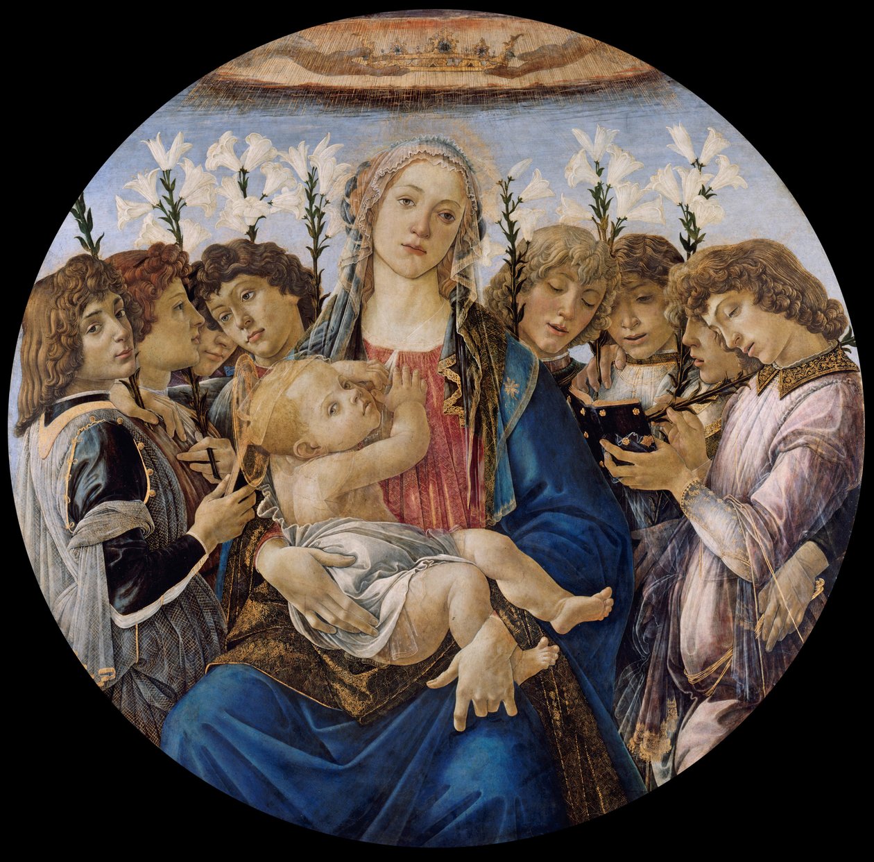 Maryja z Dzieciątkiem i śpiewającymi aniołami autorstwa Sandro Botticelli