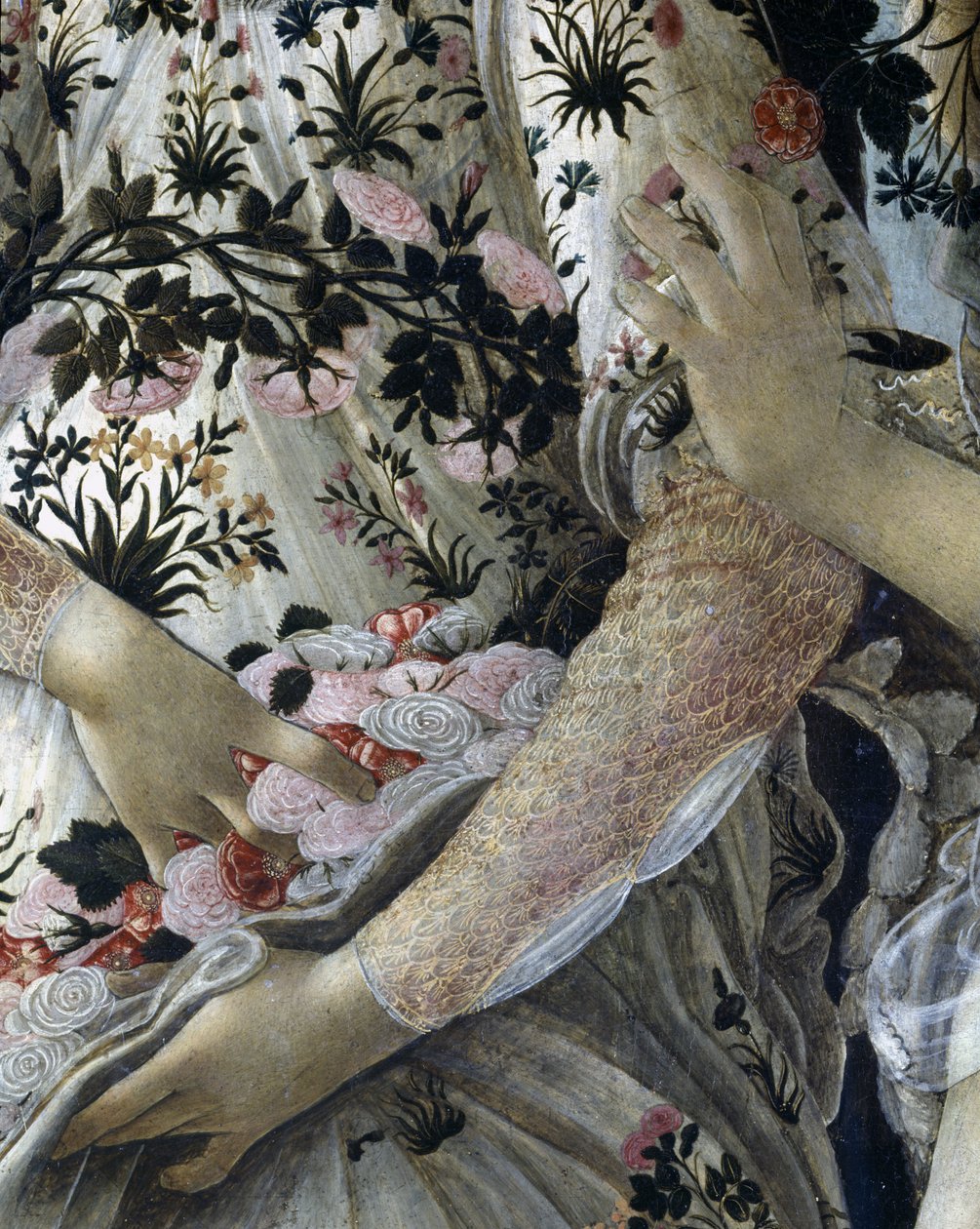 Primavera, ok. 1478, tempera na płycie, detal z 558 autorstwa Sandro Botticelli