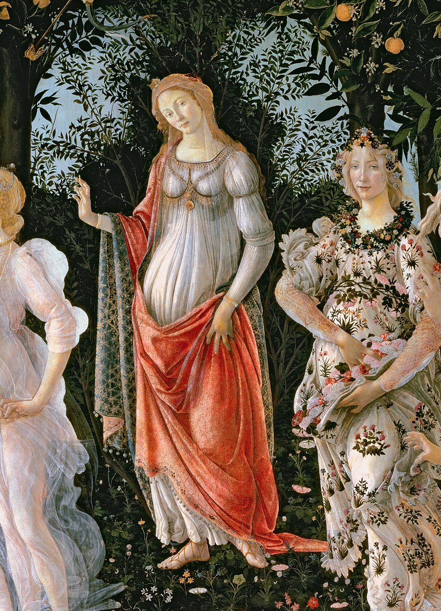 Primavera, ok. 1478, tempera na płycie, detal z 558 autorstwa Sandro Botticelli