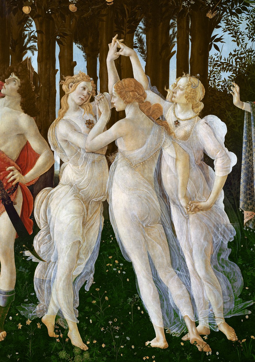 Primavera, ok. 1478, tempera na płycie, detal z 558 autorstwa Sandro Botticelli