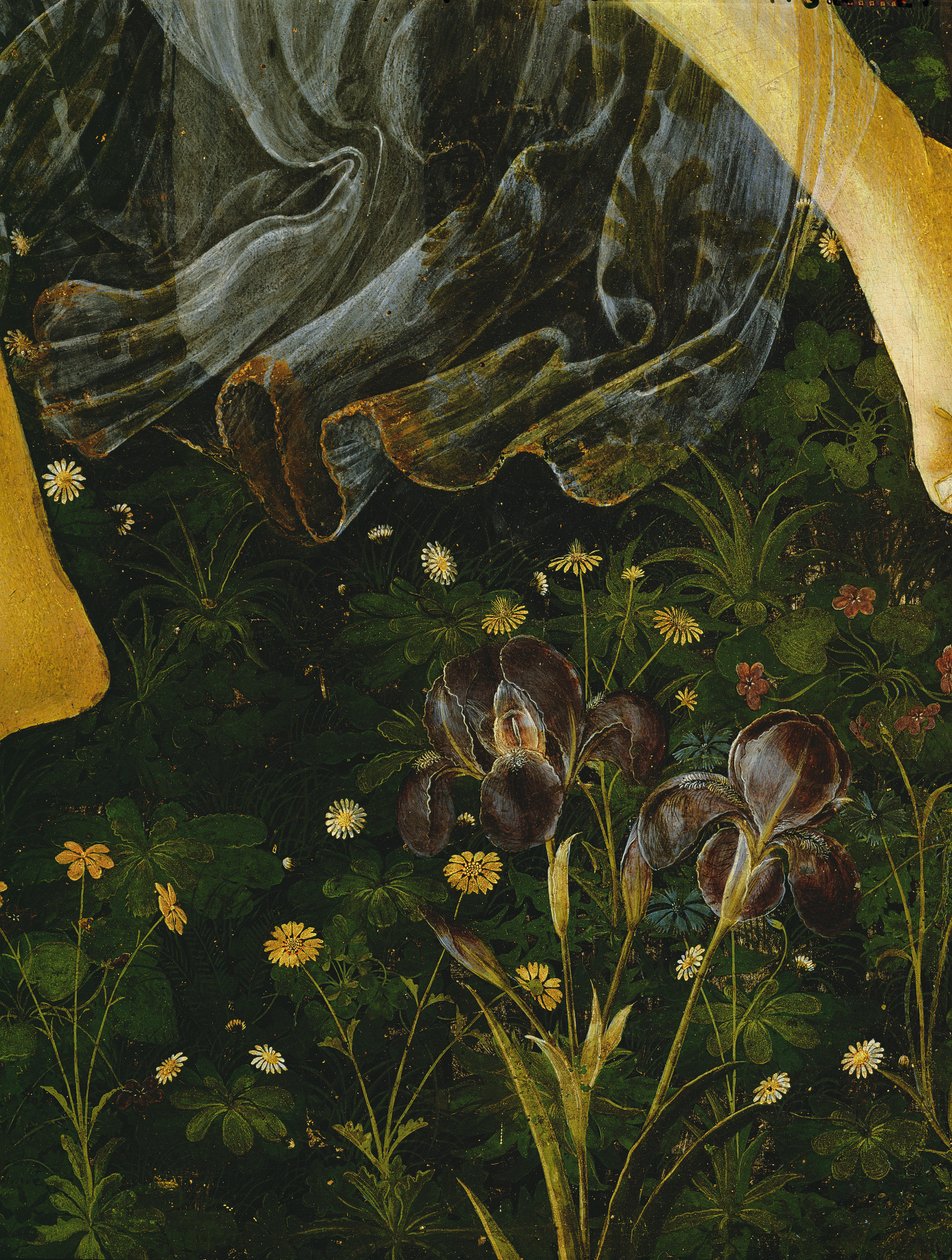 Primavera, detal Kwiaty, ok. 1478, tempera na detalu panelu z 558 autorstwa Sandro Botticelli