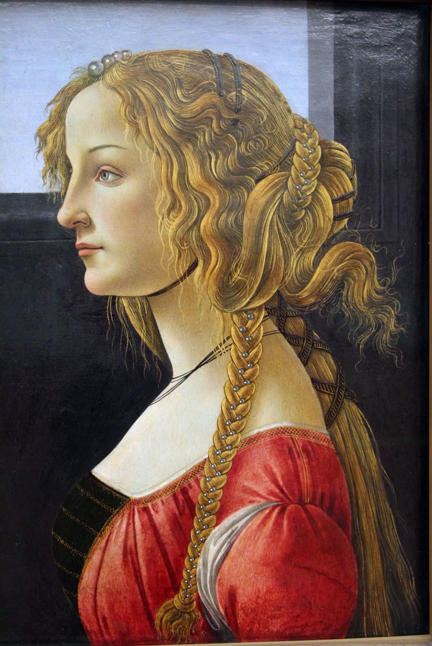 Portret profilowy młodej kobiety autorstwa Sandro Botticelli