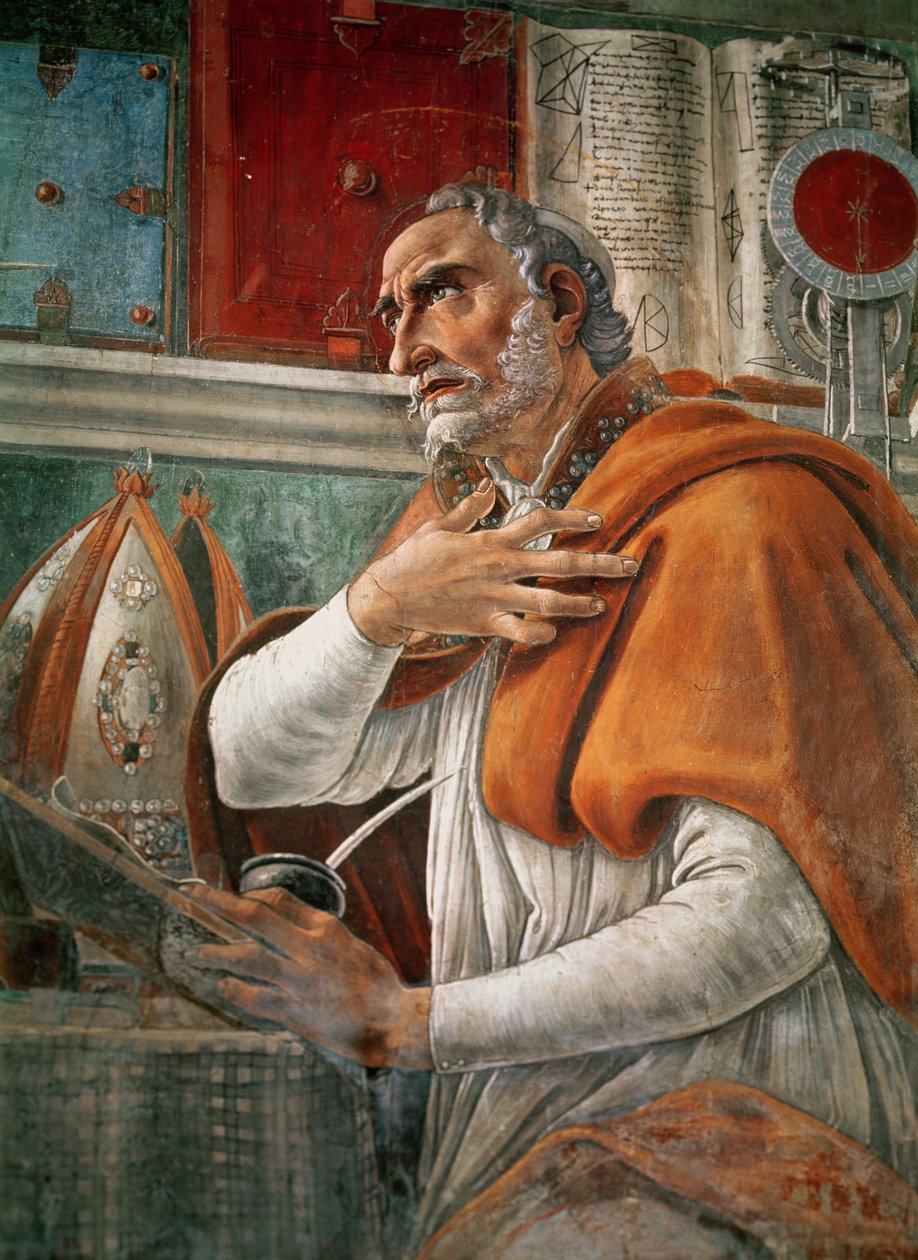 Św. Augustyn w celi, ok. 1480 (detal z 29143) autorstwa Sandro Botticelli