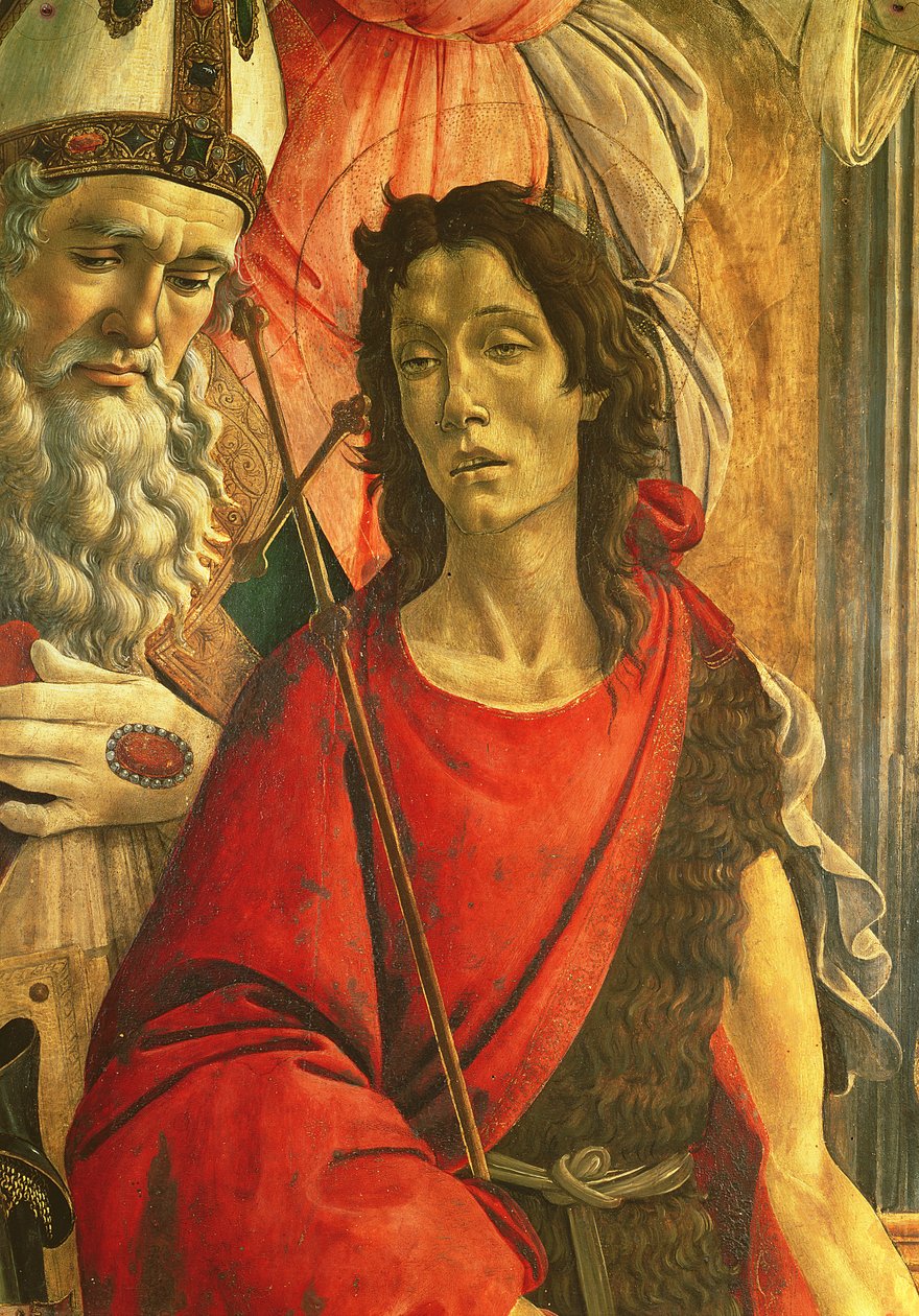 Św. Jan Chrzciciel, fragment z Ołtarza Św. Barnaby ok. 1487 r. (tempera na desce) autorstwa Sandro Botticelli