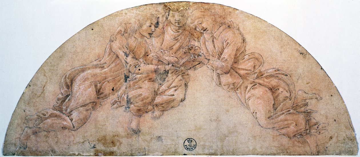 Studium Trzech Aniołów (rysunek) autorstwa Sandro Botticelli
