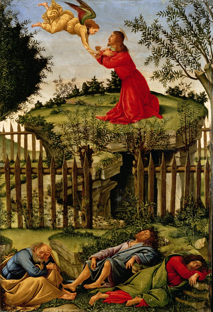 Agonia w ogrodzie, ok. 1500 autorstwa Sandro Botticelli