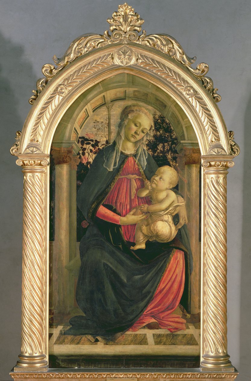 Madonna Róż, c.1470 (tempera na panelu) autorstwa Sandro Botticelli