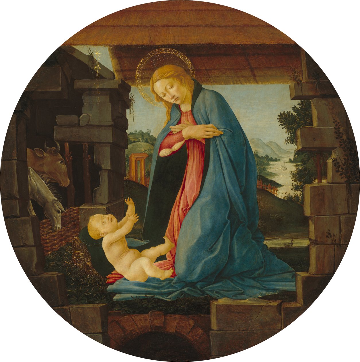 Dziewica adorująca dziecko autorstwa Sandro Botticelli