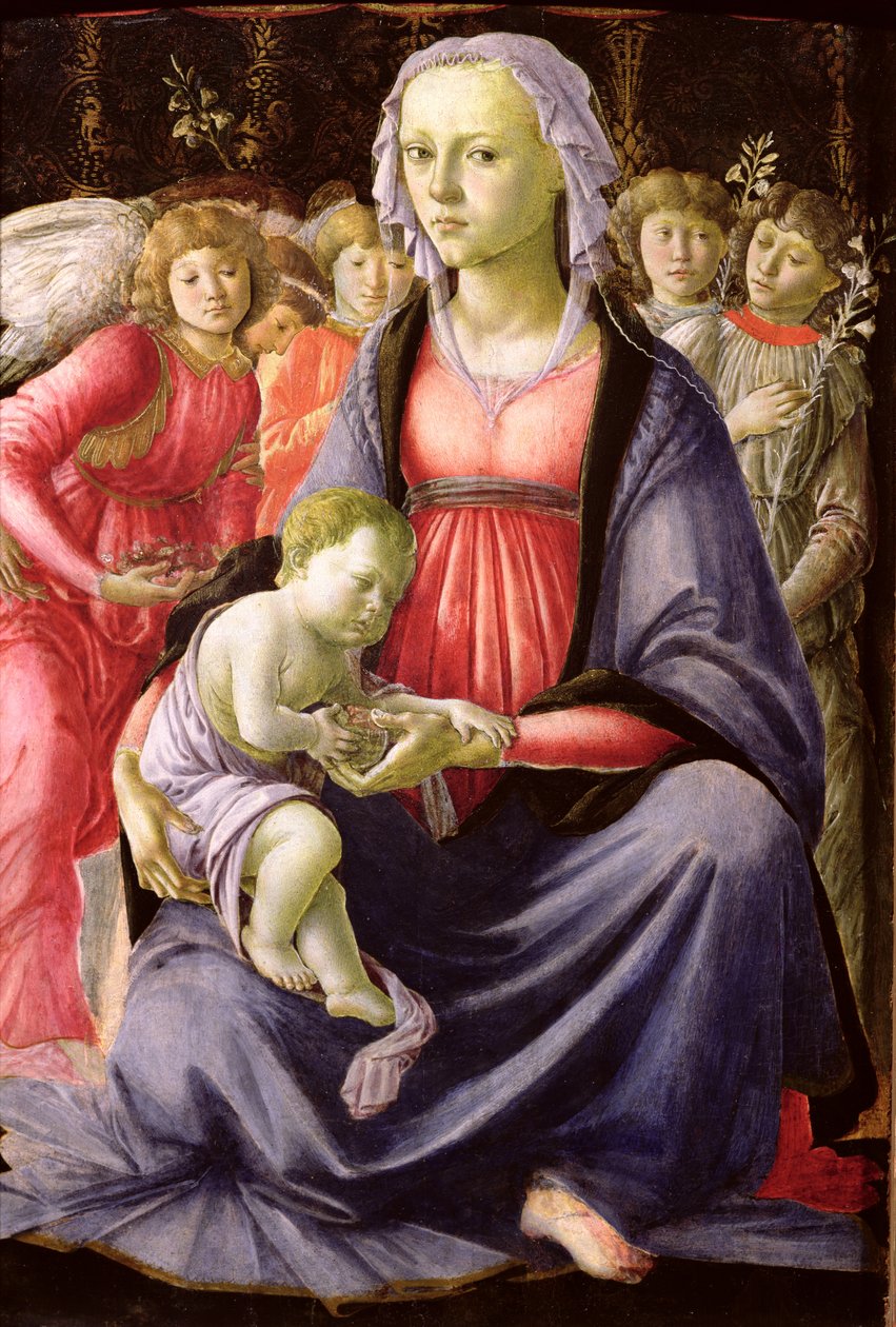 Dziewica z Dzieciątkiem w otoczeniu Pięciu Aniołów autorstwa Sandro Botticelli