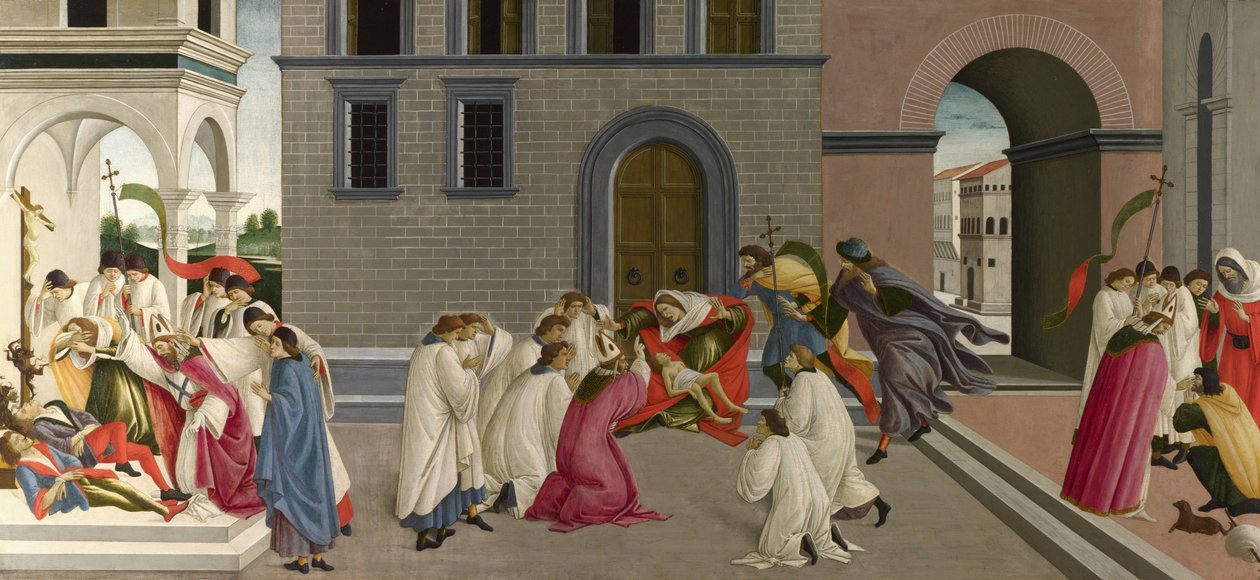Trzy cuda św. Zenobiusza autorstwa Sandro Botticelli
