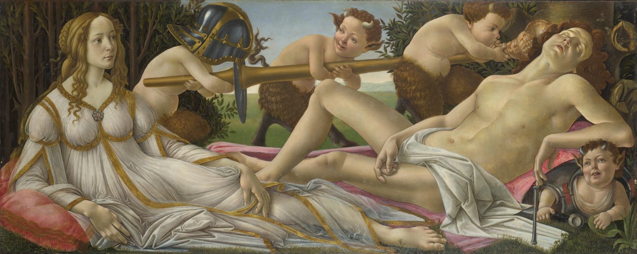 Wenus i Mars, ok. 1485 (tempera i olej na płycie) autorstwa Sandro Botticelli