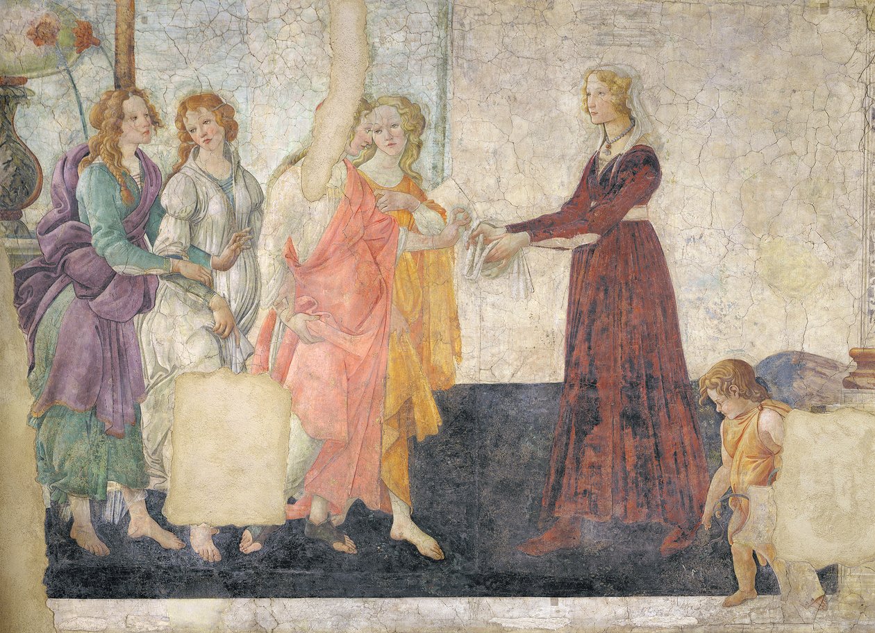 Wenus i Gracje ofiarowujące dary młodej dziewczynie, 1486 (szczegóły patrz 315895) autorstwa Sandro Botticelli