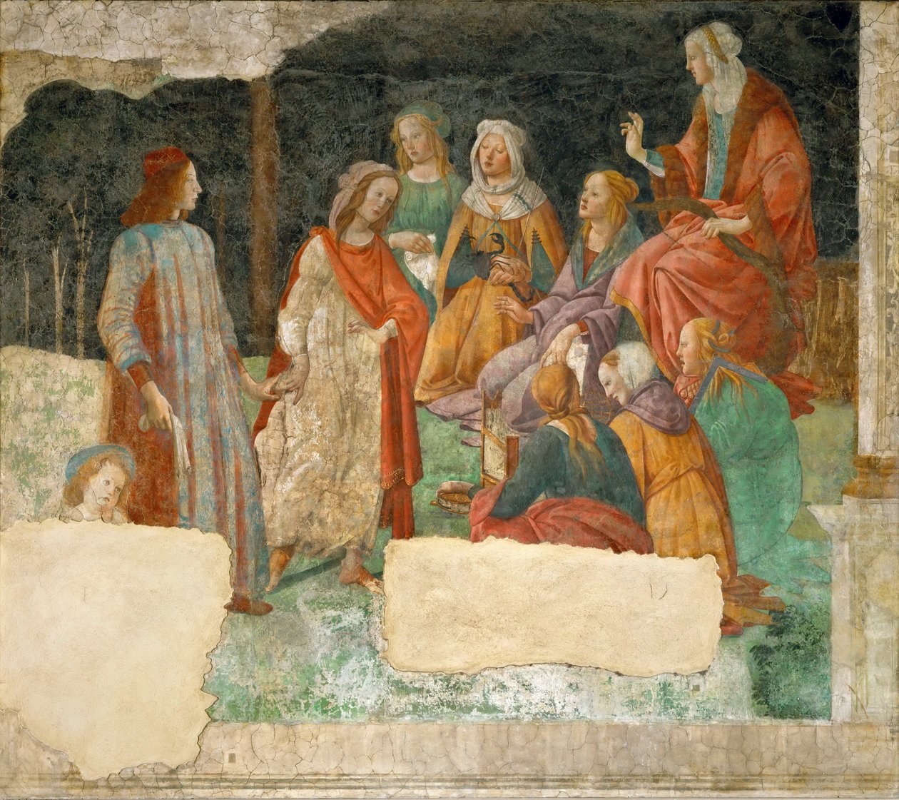 Młody człowiek wprowadzany w siedem sztuk wyzwolonych autorstwa Sandro Botticelli