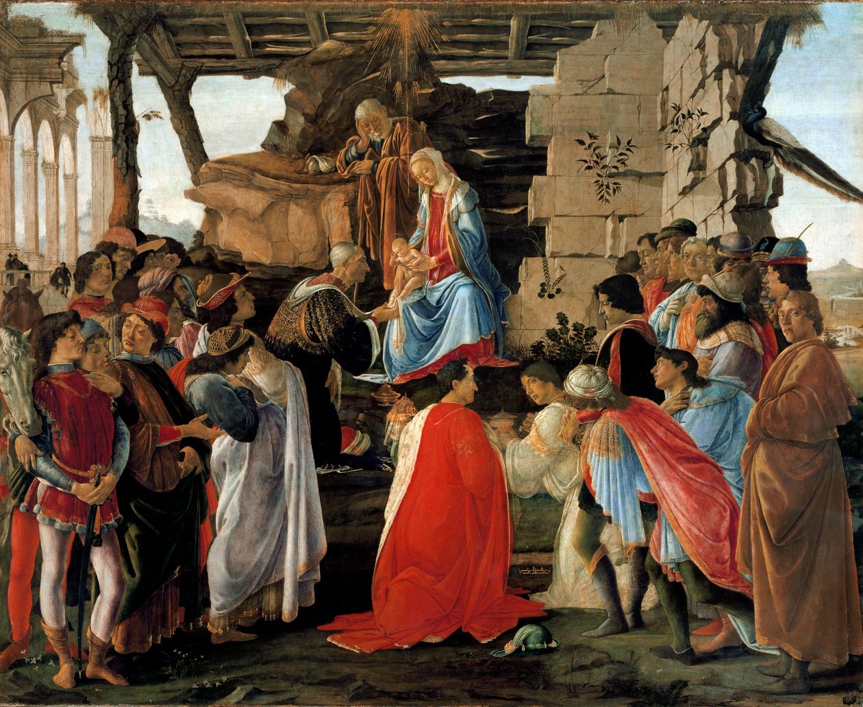 Pokłon Trzech Króli, ok. 1475 (tempera na panelu) autorstwa Sandro (1444/5 1510) Botticelli
