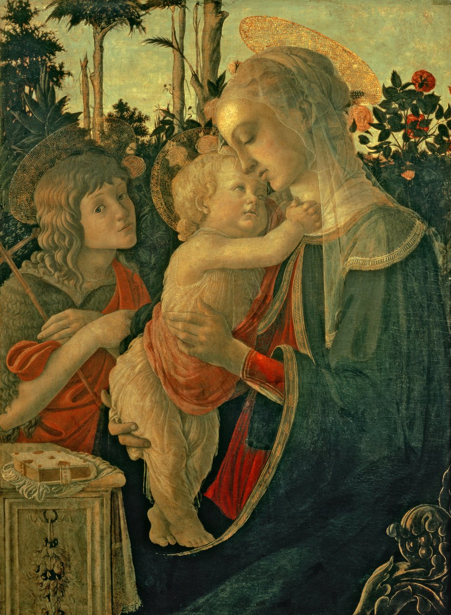 Madonna z Dzieciątkiem ze św. Janem Chrzcicielem (olej na desce) (szczegóły zob. 93885, 93887) autorstwa Sandro Botticelli