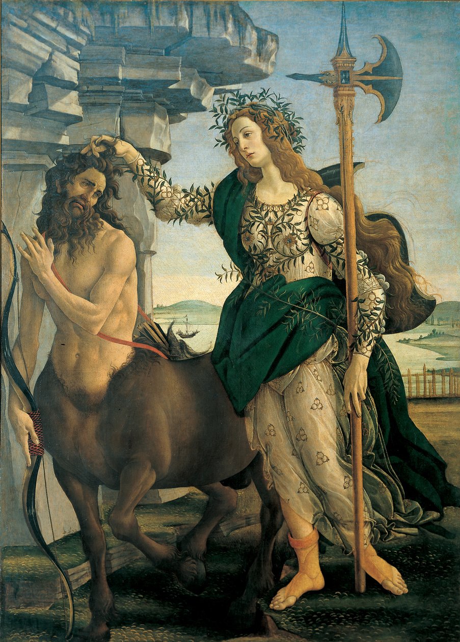 Pallas (Athena lub Minerva) i Centaur Sandro Botticellego (1445-1510), ok. 1482 - Florencja, Galeria Uffizi. autorstwa Sandro Botticelli