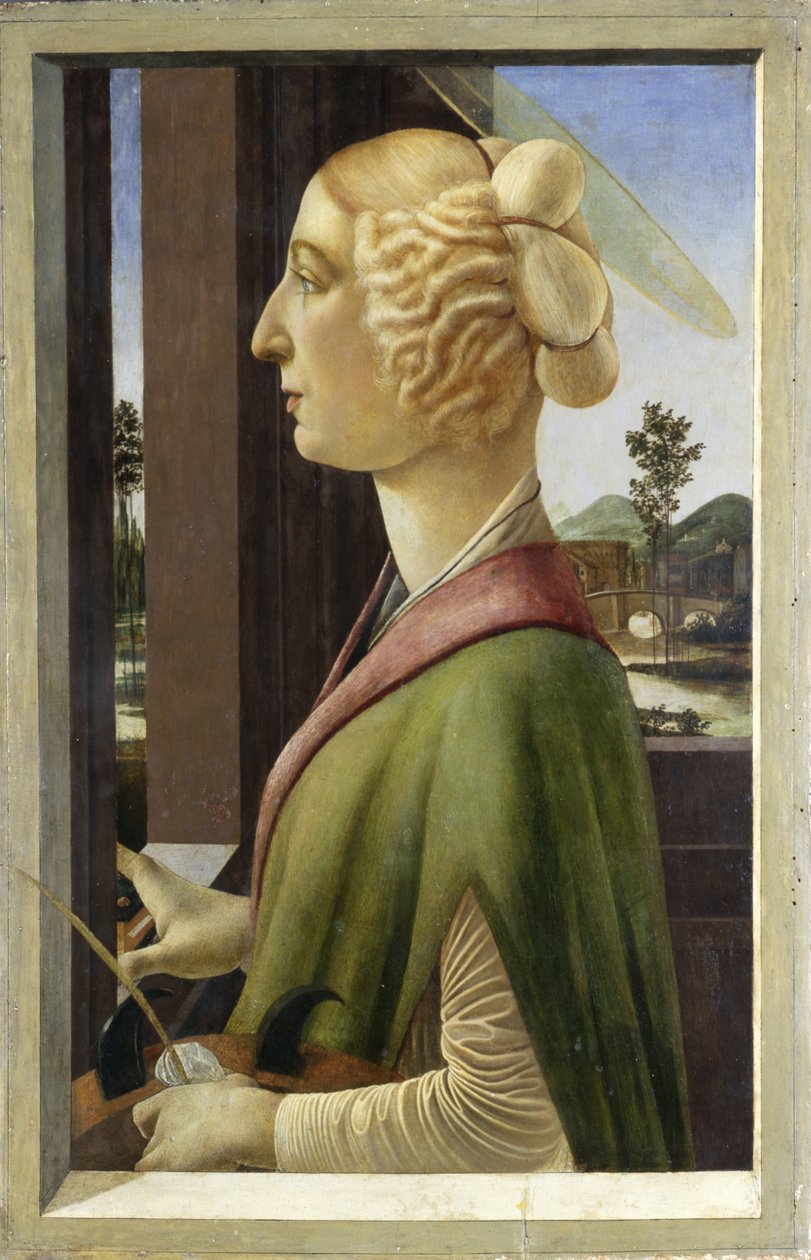 Portret młodej kobiety z atrybutami św. Katarzyny autorstwa Sandro Botticelli