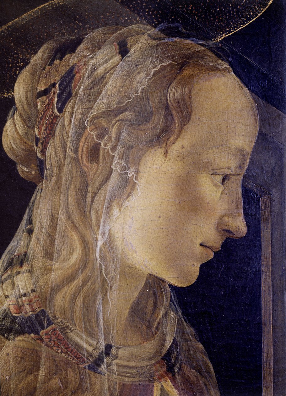 Ołtarz św. Ambroise (św. Ambroise) lub Retable des Convers. Szczegół Świętej Katarzyny Aleksandryjskiej. Obraz Alessandro di Mariano dei Filipepi znany jako Sandro Botticelli (1445-1510). tempera na płótnie autorstwa Sandro Botticelli