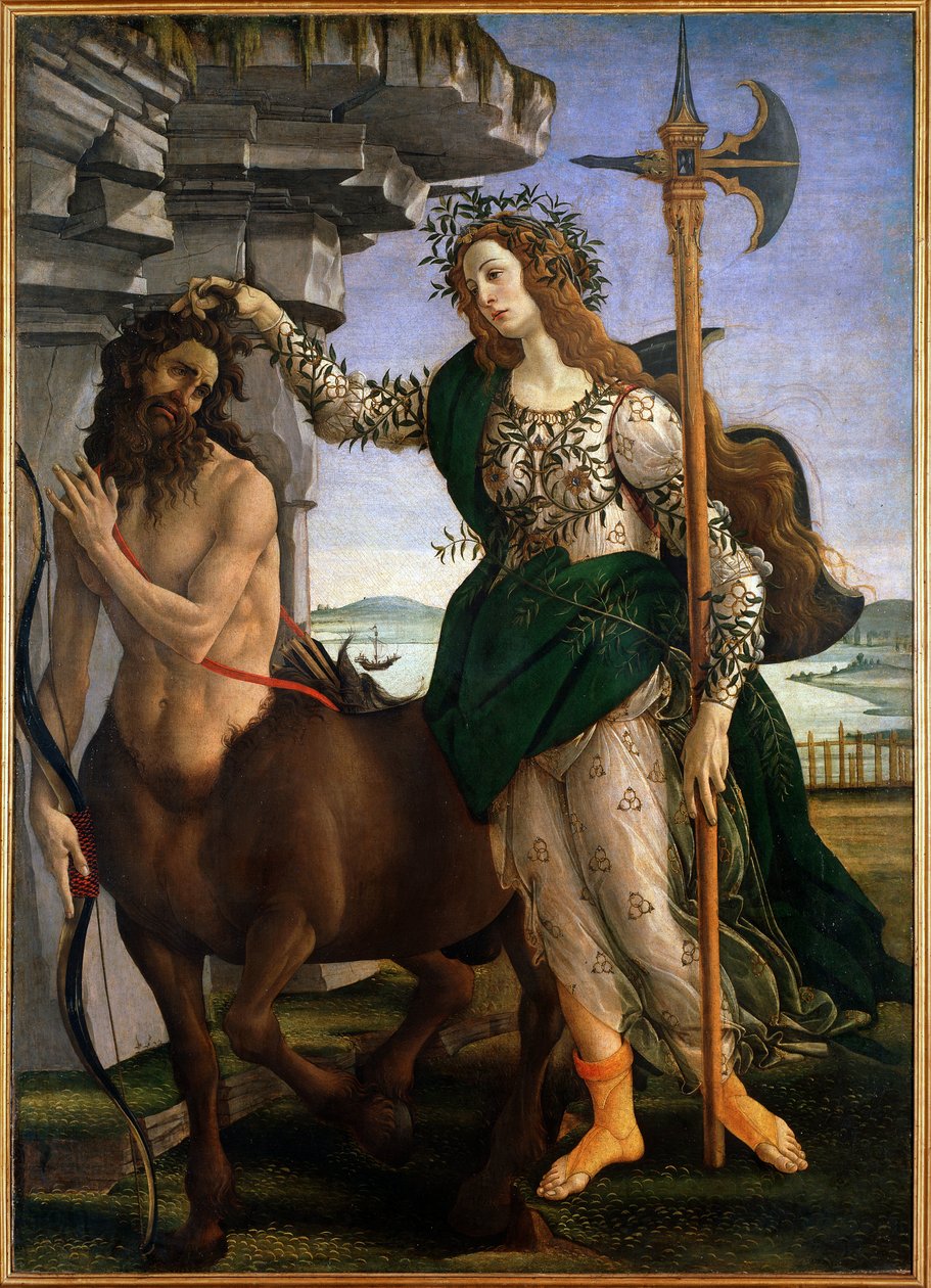 APallas i centaur (Tempera na płótnie, ok. 1480) autorstwa Sandro Botticelli