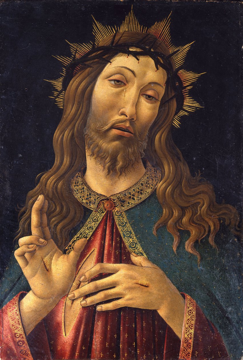 Jezus Chrystus Odkupiciel „” Obraz Alessandro di Mariano dei Filipepi zwany Sandro Botticelli (1445-1510) 1500 Bergamo. Galleria dell