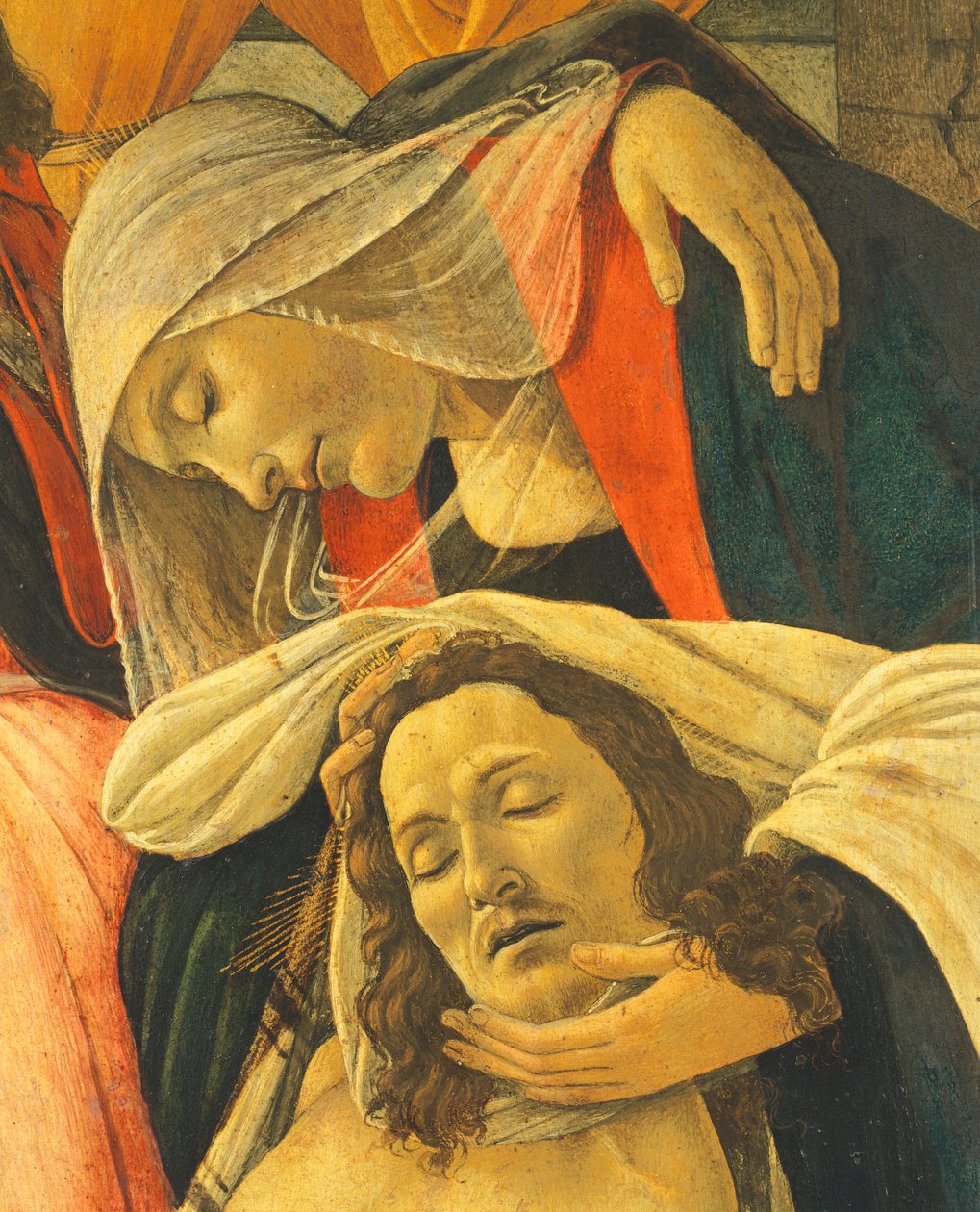 Lament nad Martwym Chrystusem, ok. 1490-1500 (tempera na desce) (szczegół) autorstwa Sandro Botticelli