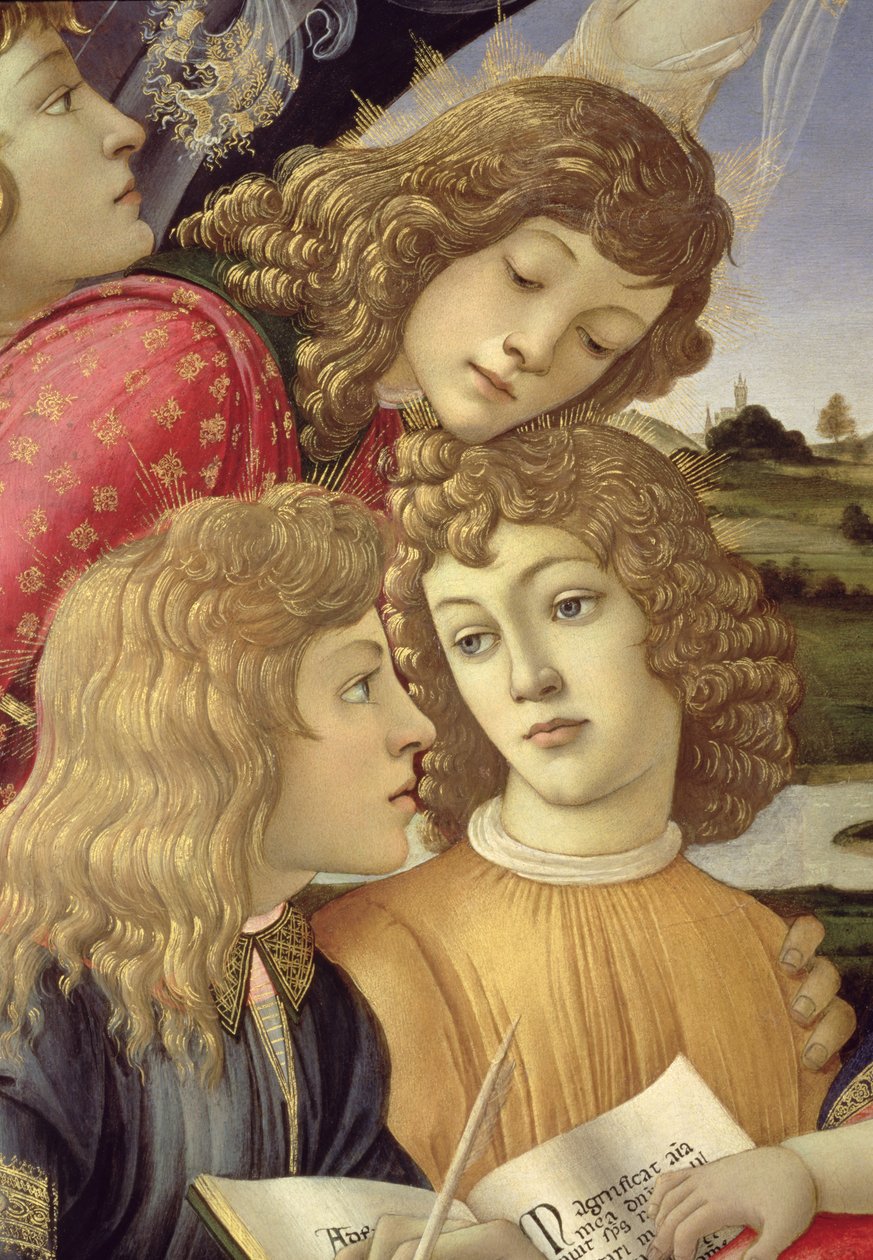 Madonna Magnificat, fragment trzech chłopców autorstwa Sandro Botticelli