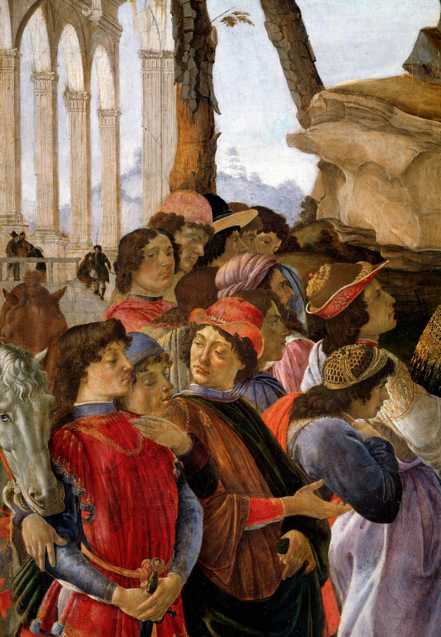 Adoracja Trzech Króli, detal autorstwa Sandro Botticelli