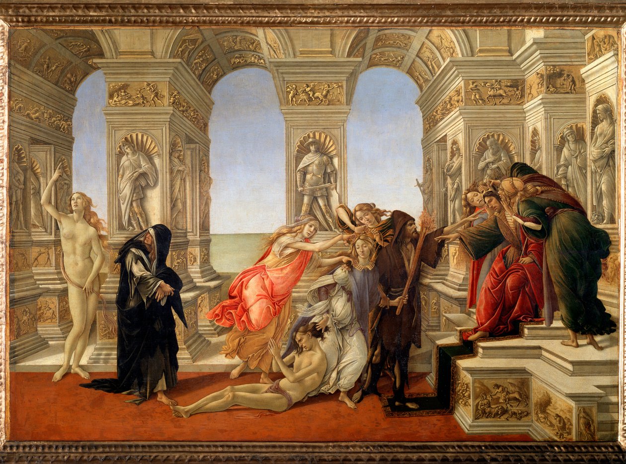 Oszczerstwo Apellesa (Tempera na płótnie) autorstwa Sandro Botticelli