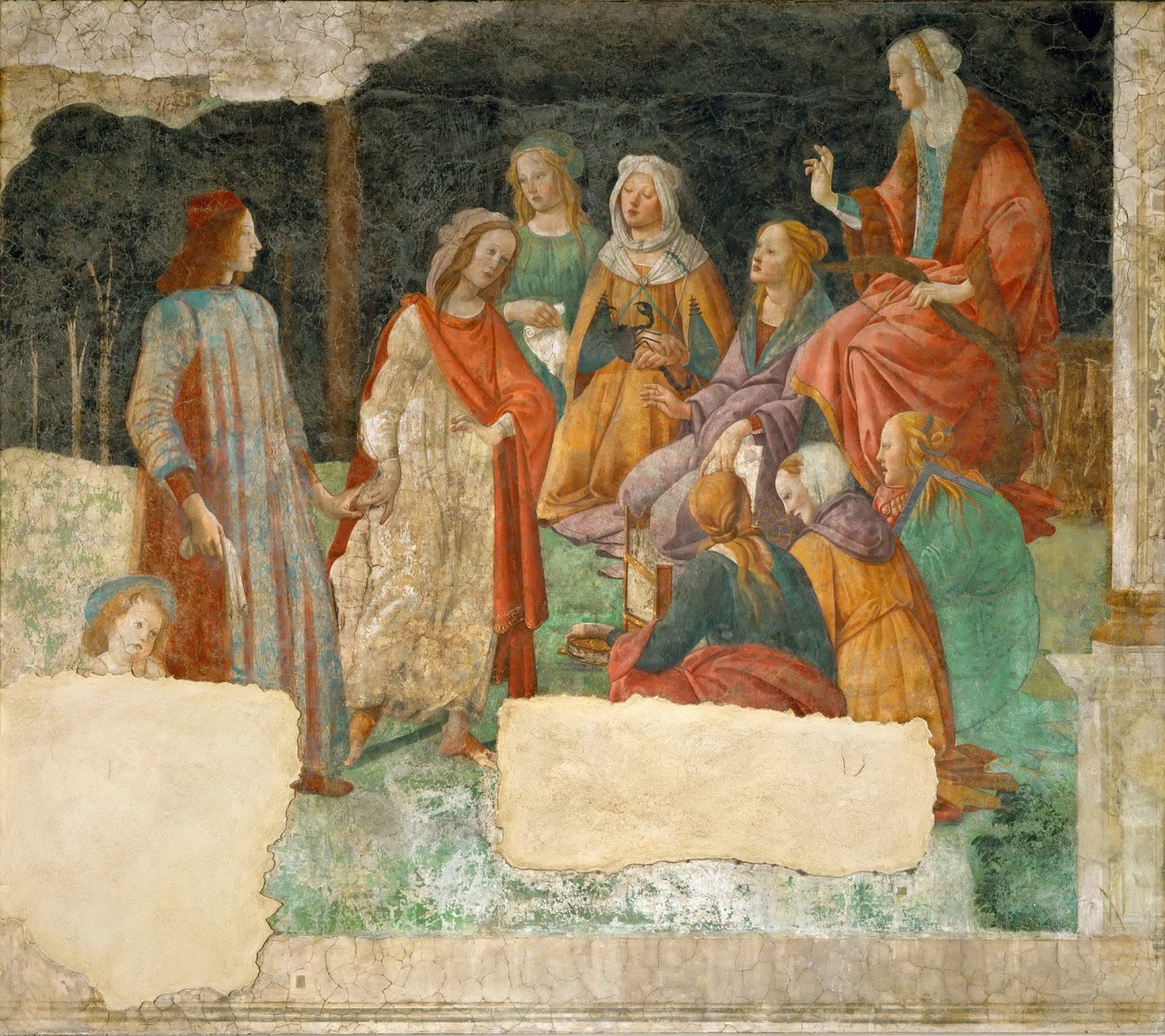 Młody człowiek wprowadzony do siedmiu sztuk wyzwolonych, 1484-1486 autorstwa Sandro Botticelli