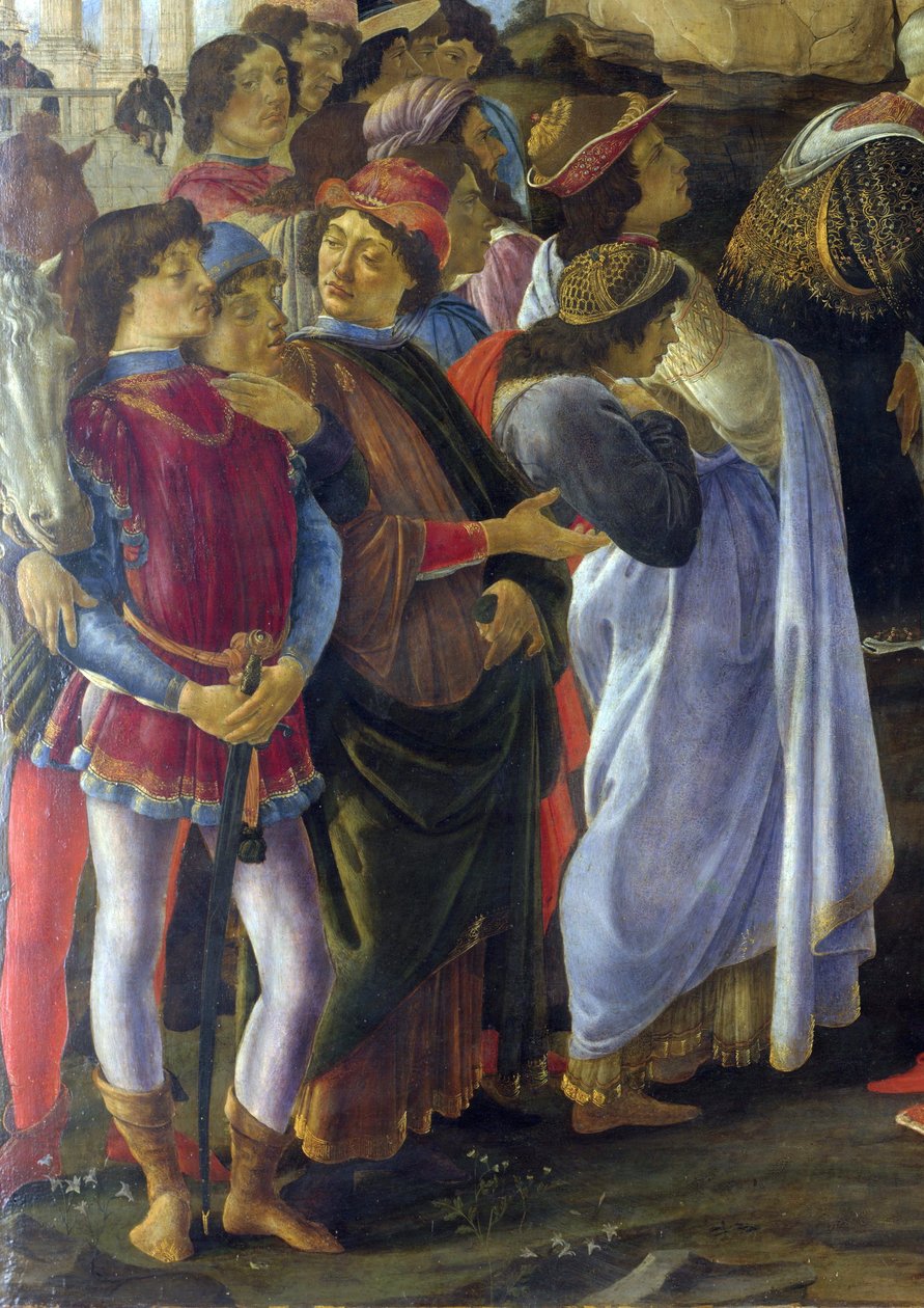Adoracja Trzech Króli - szczegóły autorstwa Sandro Botticelli