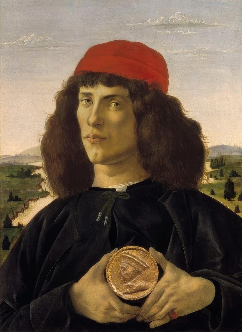 Portret nieznanej osoby z medalem Kosmy A autorstwa Sandro Botticelli