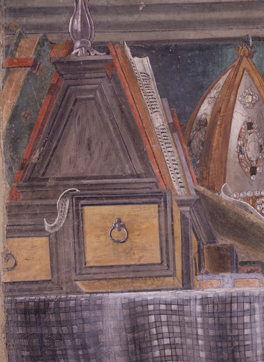 Fragment św. Augustyna w celi, ok. 1480, fragment fresku z 29143 autorstwa Sandro Botticelli