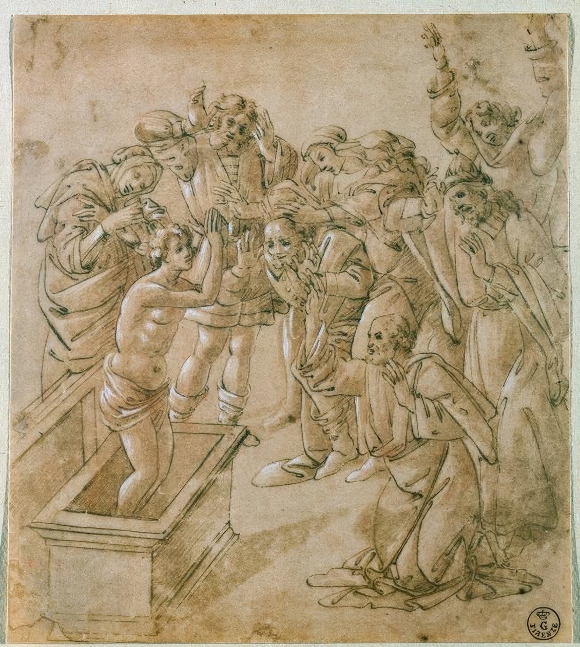Wskrzeszenie syna Teofila z martwych autorstwa Sandro Botticelli