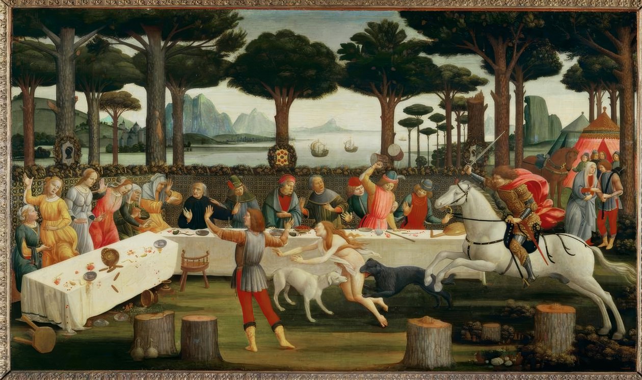 Die Geschichte des Nastagio degli Honesti III autorstwa Sandro Botticelli