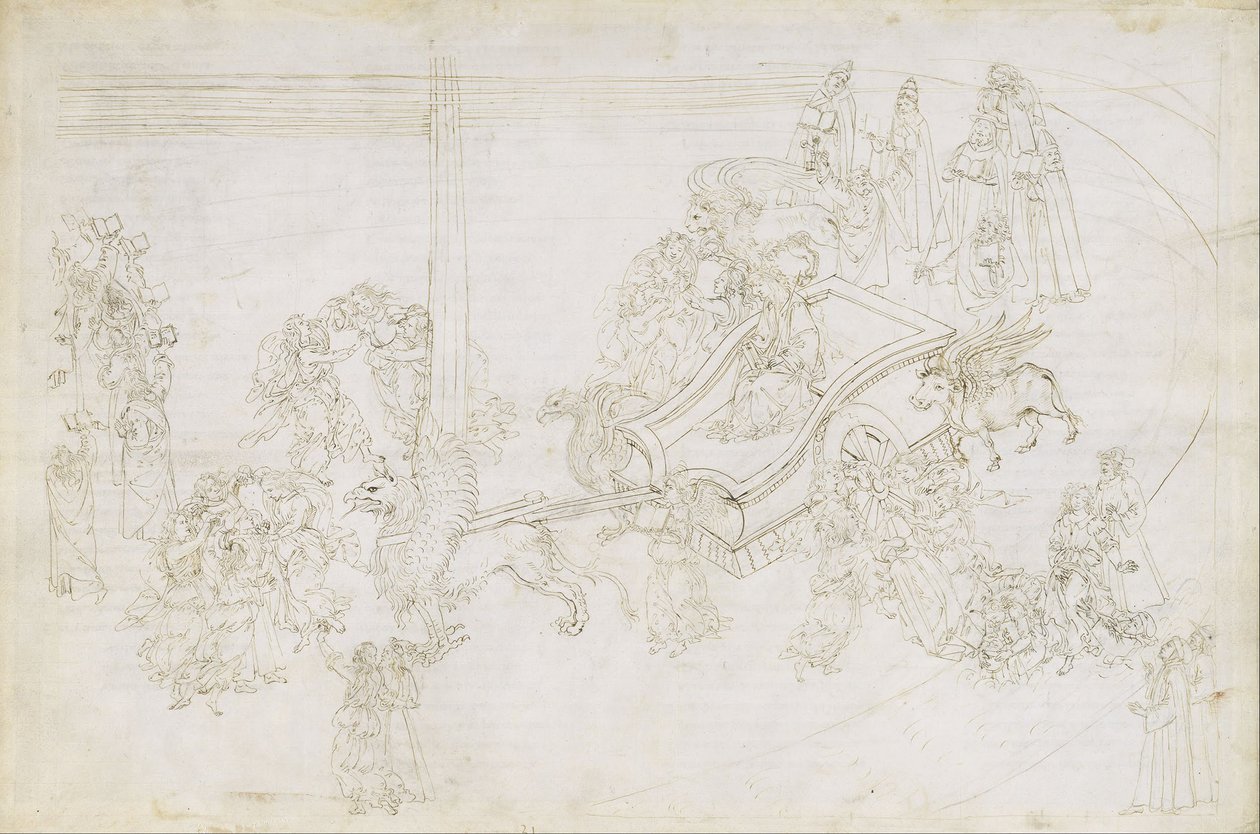 Ilustracje do „Boskiej komedii” Dantego (Purgatorium, pieśń 31) autorstwa Sandro Botticelli