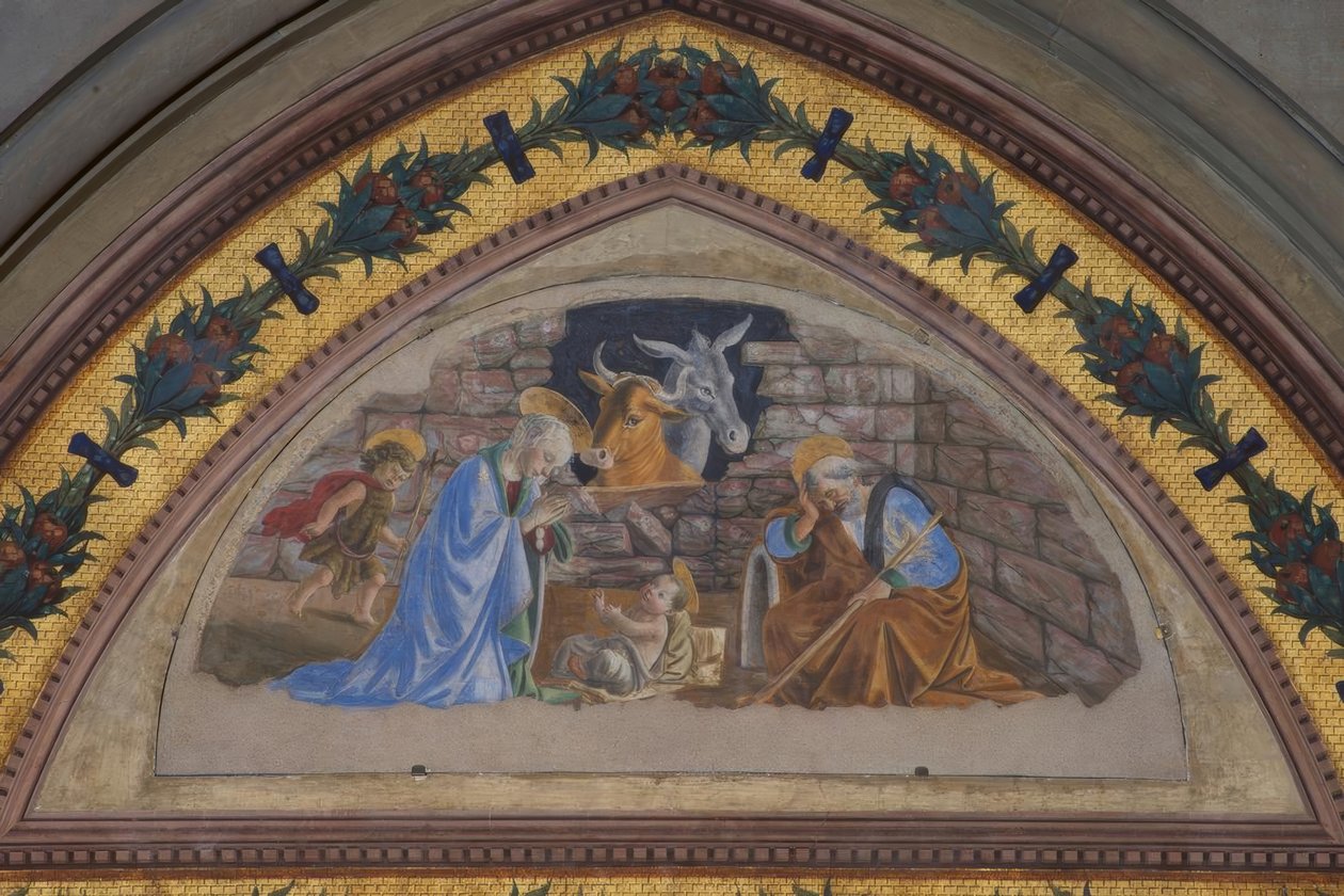 Narodzenie Chrystusa z pędzącym chłopcem Janem autorstwa Sandro Botticelli