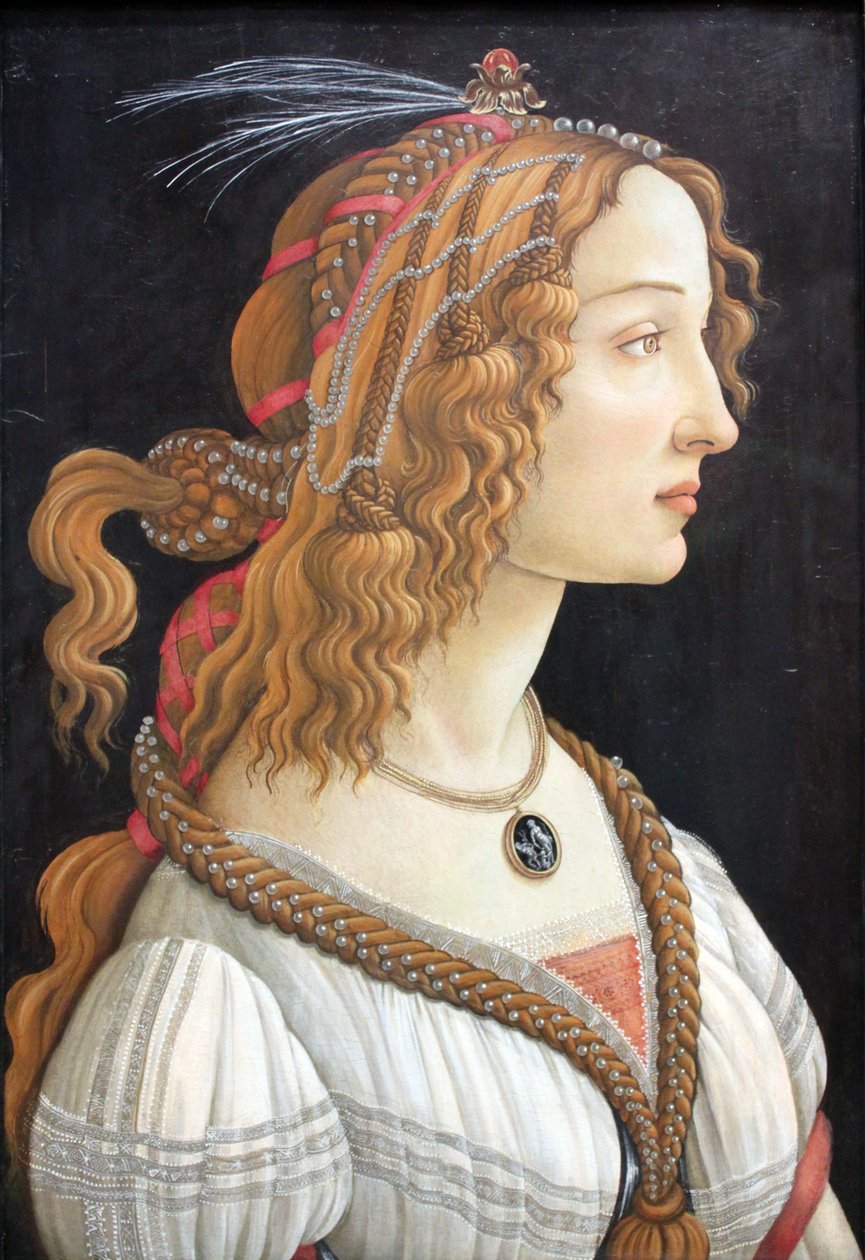 Wyidealizowany portret damy (Portret Simonetty Vespucci jako nimfy) autorstwa Sandro Botticelli
