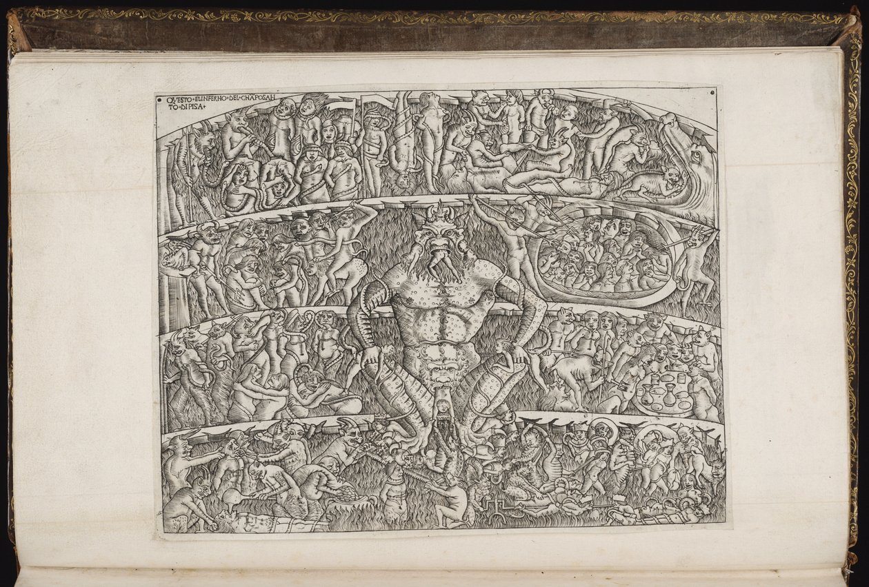 Ilustracja do piekła Dantego autorstwa Sandro Botticelli