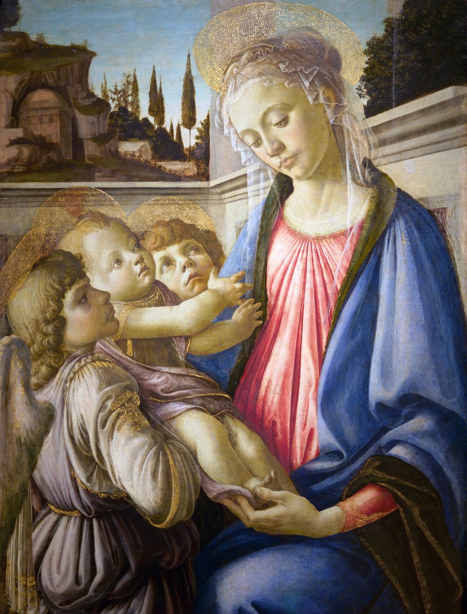 Włoski:  Madonna col Bambino e due angeli Madonna z Dzieciątkiem i dwoma aniołami autorstwa Sandro Botticelli