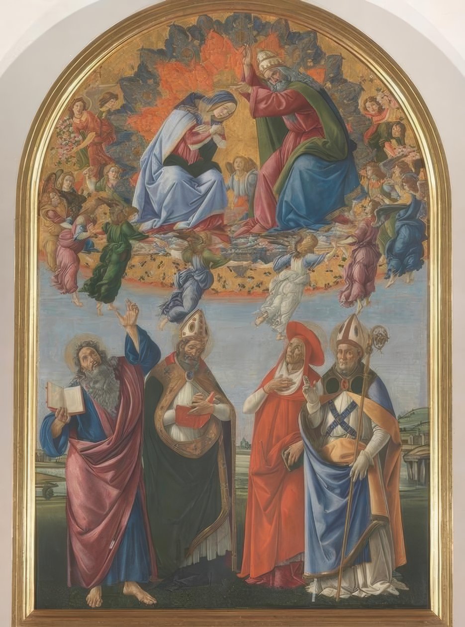 Koronacja Maryi z czterema świętymi autorstwa Sandro Botticelli