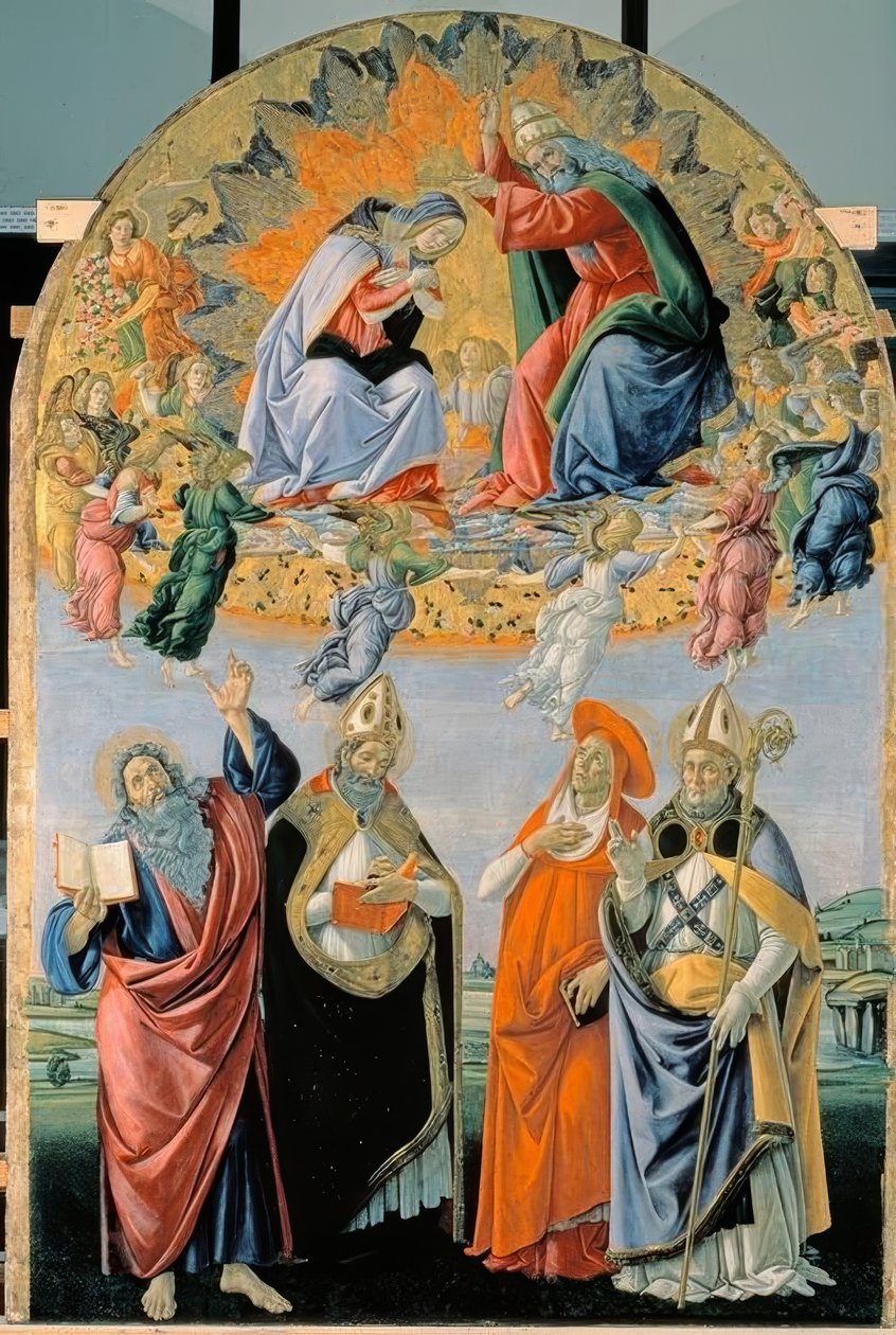 Koronacja Maryi z czterema świętymi autorstwa Sandro Botticelli