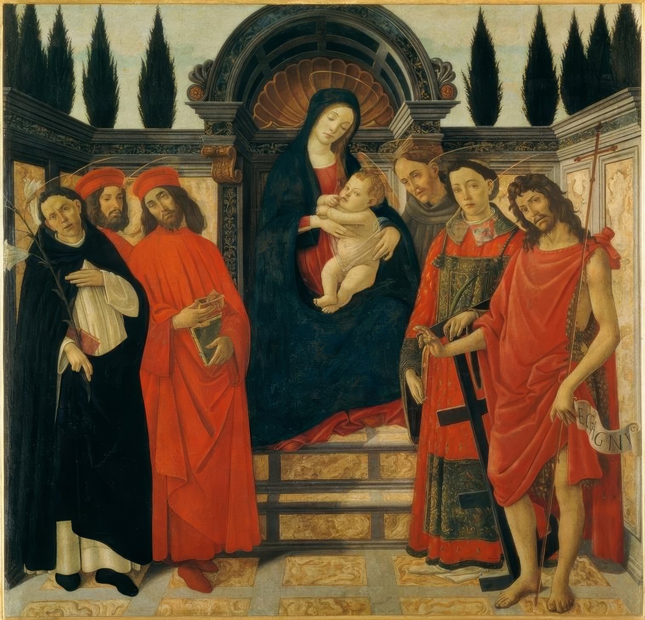 Maryja z Dzieciątkiem i świętymi autorstwa Sandro Botticelli