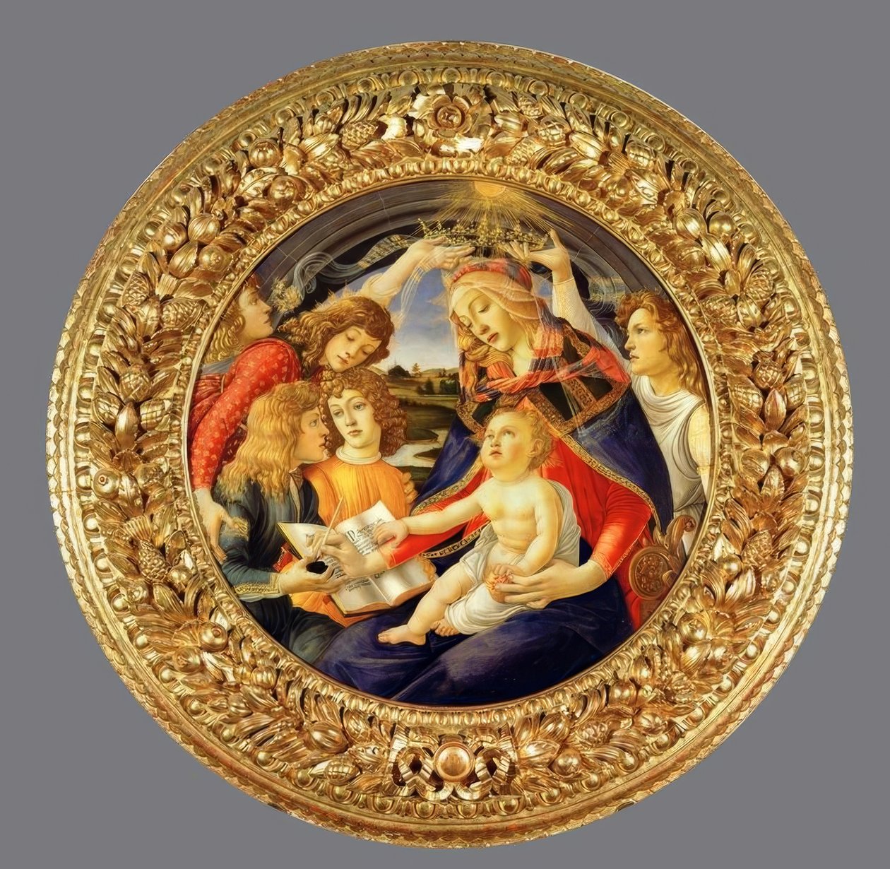 Maryja z dzieckiem i pięcioma aniołami autorstwa Sandro Botticelli