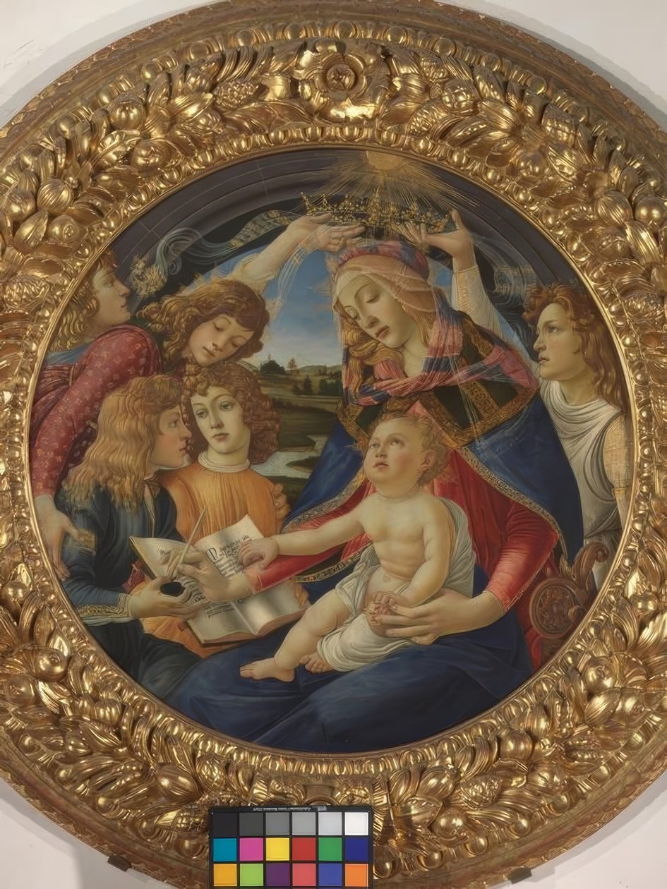 Maryja z dzieckiem i pięcioma aniołami autorstwa Sandro Botticelli