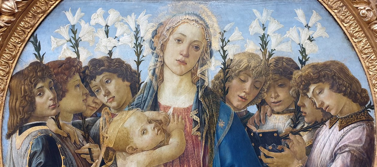 Maryja z Dzieciątkiem i śpiewające anioły autorstwa Sandro Botticelli