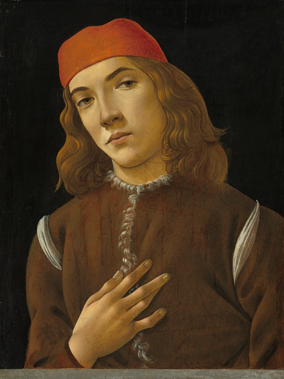 Portret młodzieńca, ok.1482-85 (tempera na desce z topoli) autorstwa Sandro Botticelli