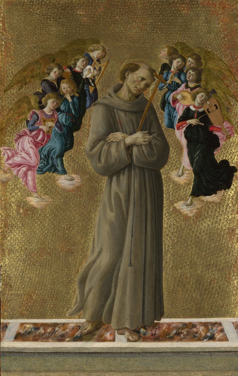 Święty Franciszek z Asyżu z Aniołami, ok. 1475 autorstwa Sandro Botticelli