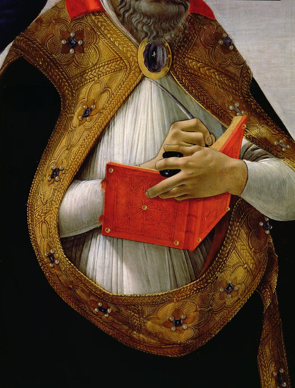 Augustyn, z Koronacji Dziewicy, ok. 1488-90 tempera na płycie, detal 44363 autorstwa Sandro Botticelli
