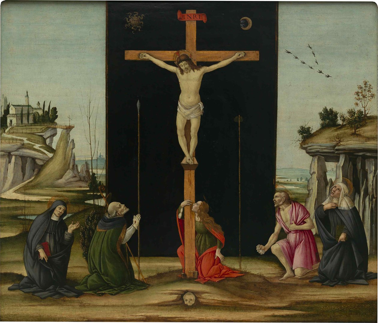 Ukrzyżowanie ze świętymi, c. 1490. autorstwa Sandro Botticelli