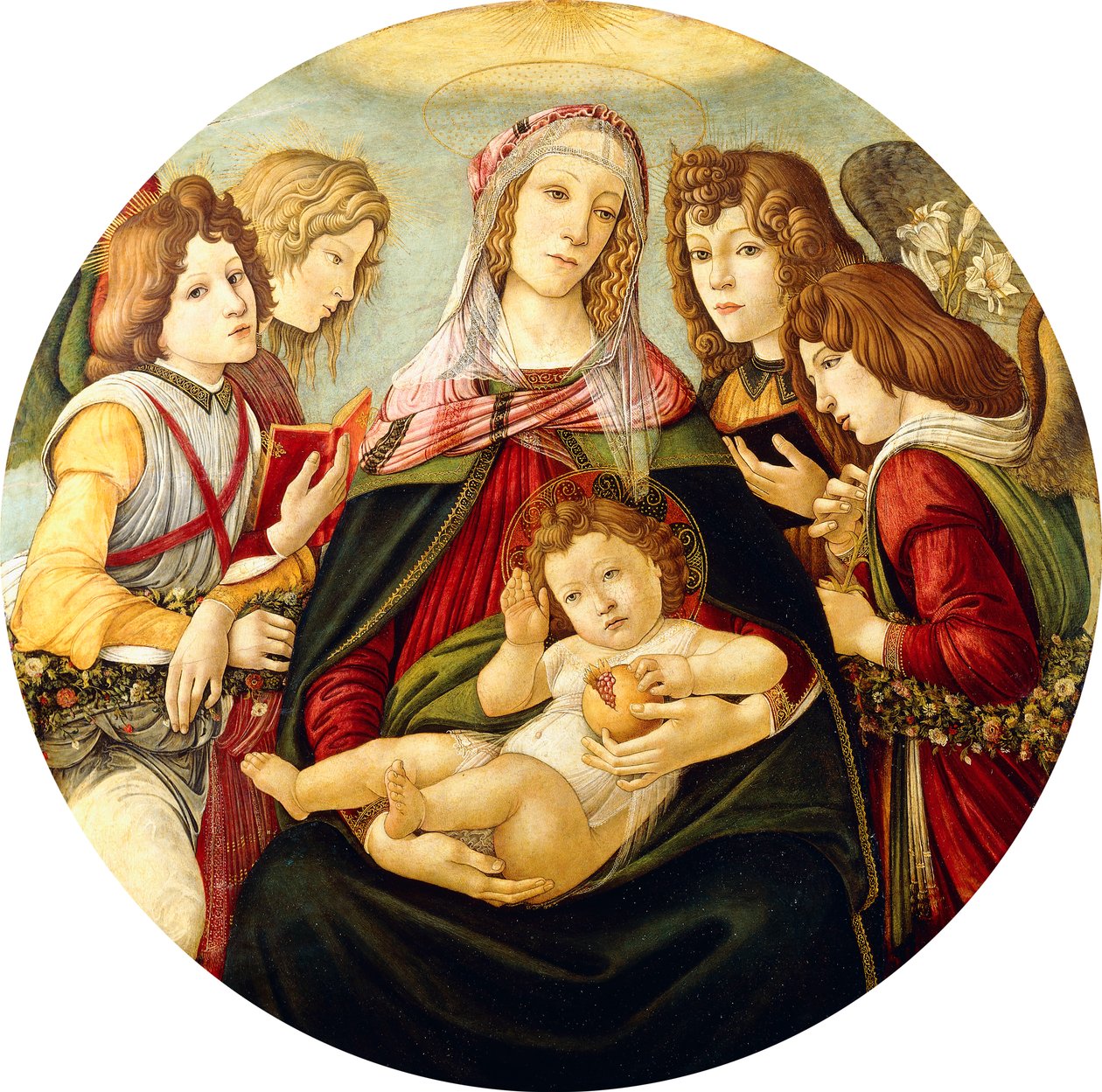 Madonna z Dzieciątkiem z Czterema Aniołami, autorstwa Sandro Botticelli